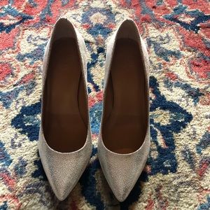 J crew silver pumps heels size 8 Brand New!